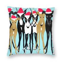 Рождественские наволочки Greyhound для сбора подушек, украшение для дивана, Симпатичные Квадратные наволочки для подушек с изображением собаки 45x45 2024 - купить недорого