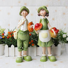 Pastoral Couple Figurines Resin Crafts Statue Ornaments Sculpture Office Family Home Decoration Wedding Birthday Christmas gifts 2024 - buy cheap