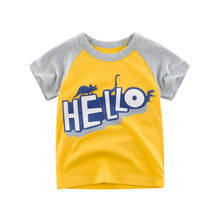 La ropa de los niños camiseta de dinosaurio t camisas infantil chico de dibujos animados de impresión bolsillo camiseta Tops Tee recién nacido koszulka verano camiseta 2024 - compra barato