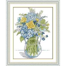 Joy Sunday Cross Stitch Flowers Needlework Embroidery Kit DMC 11&14CT DIY Handmade Painting Cross Stitch Set for Embroidery Kits 2024 - buy cheap