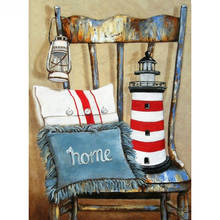 5D DIY Diamond Painting Lighthouse Chair Scenery Cross Stitch Picture Full Round Diamond Embroidery Mosaic Rhinestone Home Decor 2024 - buy cheap