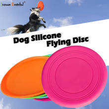 Proteção ambiental quente sílica gel macio pet discos de vôo engraçado cão de estimação brinquedos pires cães brinquedos discos voadores diâmetro 18cm 2024 - compre barato