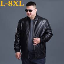 new plus size 8XL 7XL Men Solid Mens Leather clothes Coats Trend Slim Fit Youth Motorcycle Sheepskin Jacket 2024 - buy cheap