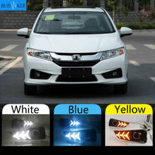 1 Pair For Honda City Grace 2015 2016 2017 LED Daytime Running Light Yellow Turn Signal Relay Waterproof 12V DRL Fog Lamp 2024 - buy cheap