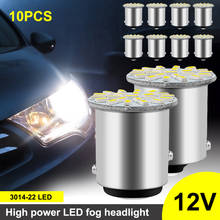 Luz de freio para carro 1157 bay15d 22-led 1206 smd, lâmpada super brilhante para sinal de seta, luz branca, 10 pçs 2024 - compre barato