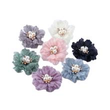 5 pcs Pearl mesh gauze flower Artificial Flower Silk Flower Head For DIY Wedding Party Home Decorations Floral Wreath Scrapbook 2024 - buy cheap