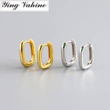 ying Vahine 100% 925 Sterling Silver Classic Geometric Square Stud Earrings for Women 2024 - compre barato