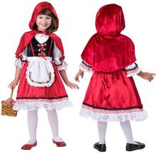 Girl Carnival Purim Little Red Riding Hood Costume Halloween Fairy Tales Stage ShowCosplay Fancy Party Dress 2024 - buy cheap