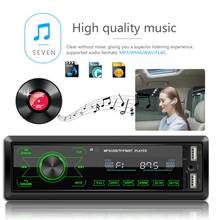 Reproductor MP3 estéreo con Bluetooth para coche, unidad frontal de Radio auxiliar para salpicadero, 1 DIN 2024 - compra barato