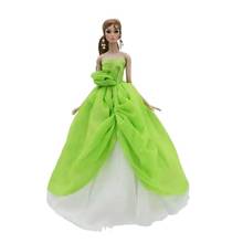 Vestido con hombros descubiertos para muñeca Barbie, ropa de princesa para fiesta de boda, accesorios para muñecas BJD 1/6 2024 - compra barato
