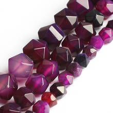 Cuentas de ágata púrpura facetadas naturales, abalorios espaciadores sueltos redondos para la fabricación de joyas, accesorios para pulseras de 15 ''6 8 10 mm 2024 - compra barato