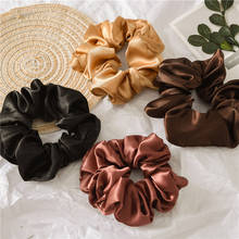 1 Pcs Satin Silk Solid Color Hair Ties Scrunchie Elastic Hair Bands Women Luxury Soft Hair Accessories Ponytail Holder Hair Rope 2024 - buy cheap