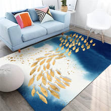 Tapete decorativo, decoração moderna, antiderrapante, azul, branco, com peixe dourado, para sala de estar, banheiro grande, cabeceira, nórdico 2024 - compre barato