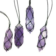1PC Natural Purple Amethyst Quartz Crystal Pendant Healing DT Gemstone Wand Reiki Mineral Specimen Gift 2024 - buy cheap