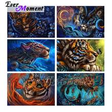 Ever moment pintura diamante leão tigre animal desenho animado, completo quadrado resina broca decoração artesanal mosaico bordado asf2261 2024 - compre barato