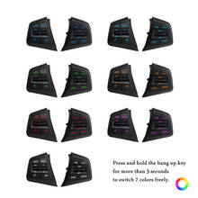 Botão de comando do volante, 7 cores, controle remoto multifuncional bluetooth, para hyundai creta ix25, 1.6l 2024 - compre barato