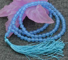 Natural 6mm stone Buddhist Aquamarine 108 Prayer Beads Mala Bracelet Necklace AA jade Jewelry crystal 2024 - buy cheap