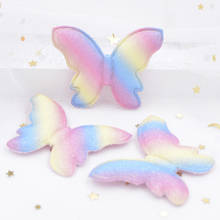 8Pcs 52mm Glitter Powders Iridescence Appliques Kawaii Butterfly Padded Patches for DIY Girls Clothes Headwear Clips Decor S37 2024 - buy cheap