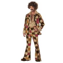 Fantasia hippie retrô vintage 1960s 1970s, traje masculino de disco, vestido chique para festa de halloween 2024 - compre barato