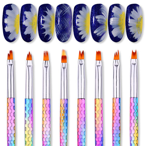 Кисть для рисования ногтей, цветная ручка для рисования цветов, инструмент для УФ гель для ногтей, градиентная Нескользящая ручка, кисть для рисования; Ручка для дизайна ногтей 2022 - купить недорого