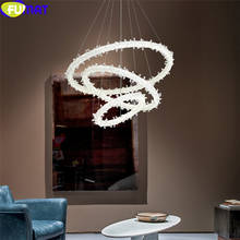 FUMAT Crystal K9 Circle Pendant Lamp Brief French Nordic Style LED Lights Luxury Modern Home Decor Chandeliers Office Hotel Mall 2024 - buy cheap