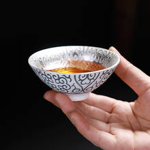High-grade prata-banhado a cerâmica xícara de chá drinkware chinês kung fu conjunto de chá copos de chá porcelana para puer oolong chá xícara de cerâmica 2024 - compre barato