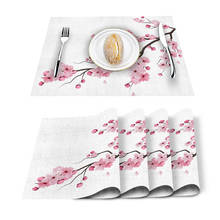 Japanese Cherry Blossom Pattern Table Mat Kitchen Decoration Placemat Table Napkin For Wedding Dining Accessories Table Mat 2024 - buy cheap