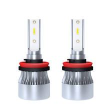 2 uds. 12V luces de coche H11 LED Kit de conversión de faros Auto bombilla 6000K 72W 2024 - compra barato