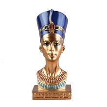 Decoração de lembrancinha vintage, cabeça de rainha egípcia, artesanato de resina para casa, desktop, presentes, ornamento de estátuas 2024 - compre barato