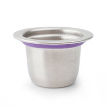 stainless steel capsule fit for nespresso refillable resuable coffee machine cup pod  purple ring 2024 - compre barato