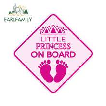 EARLFAMILY 13cm x 13cm Car Stickers Little Princess On Board Baby Car Sign Window Decal Bumper Sticker Vinyl Safety Graphic 2024 - buy cheap