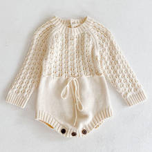 Primavera roupas de bebê meninas macacão outono manga longa bebê menina malha oco para fora macacão de bebê roupas de bebê 2024 - compre barato