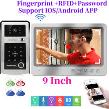 App Remote Unlock Video Intercom 9 inch Monitor WIFI Video Door Phone Doorbell Intercom Fingerprint RFID Password Camera System 2024 - buy cheap