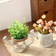 Retro Iron Flowerpot Garden Flower Vase Bucket Watering Pot Kettle Home Decor 2024 - buy cheap