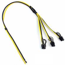 Cable adaptador de fuente de alimentación de 1 a 3 6p + 2p para minero, Cable de tarjeta de vídeo GPU de 8 pines, 12AWG + 18AWG, para minería BTC, 1 ud. 2024 - compra barato