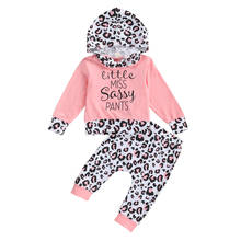 0-24M Newborn Baby Clothing  Suit  Leopard Printed Round Neck Long Sleeve Girl Fall Trousers 2024 - buy cheap