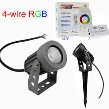 with remote control RGB 4-wire COB Garden Lawn Lamp Light 9W 12V Outdoor LED Spike Light Path Landscape Waterproof Spot Bulbs 2024 - buy cheap