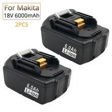 2x BL1860 BL1850 BL1840 BL1830 Lxt400 18V 6000mAh Li-ion Rechargeable Replacement Battery for Makita Power Tools DF454D BDF451 2024 - buy cheap