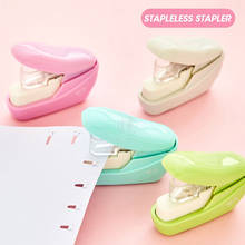 M&G Cute Eco-friendly Stapleless Stapler Without Stapless Staple-free Mini Kawaii Paper staple Free Stapling For School Office 2024 - buy cheap