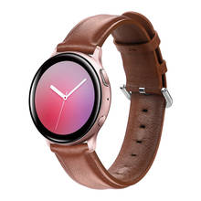 Ремешок из натуральной кожи для наручных часов, браслет со стальной застежкой для Samsung Galaxy Watch 42 мм Huawei Active2 40 мм 44 мм, 20 мм 22 мм 2024 - купить недорого