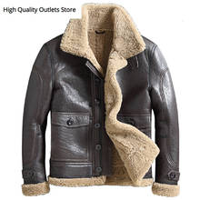 men genuine leather jacket outerwear mens fur coat turn down collar shearling short style real leather jackets tops warm coats 2024 - buy cheap