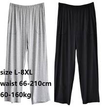 Calça masculina plus size, 7xg, 8xl, 60-160kg, verão, nova, tamanho grande, calça casual para casa, super macia 2024 - compre barato