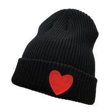 Fashion red Love Embriodery Beanies Women Skullies Knitted Hat Bonnet Cap Men Skiing Warm Caps 2024 - buy cheap