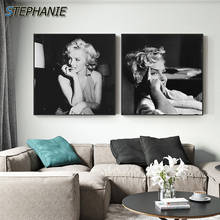 Black and White Marilyn Monroe Canvas Art Fashion Posters and Prints Wall Pictures Living Room Cuadros Decoracion Tableau Salon 2024 - buy cheap