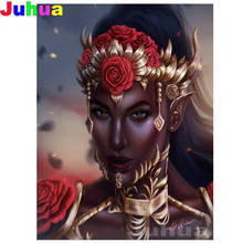 New 5d DIY Diamond Painting Red Rose Africa Woman home art cross stitch full square round diamond embroidery mosaic painting, 2024 - buy cheap