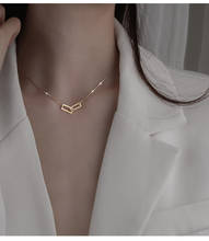 Vintage Gold Double Square Paper Clip Pendant Necklace for Women Wedding Party Clavicle Collar Necklaces Jewelry 2024 - buy cheap