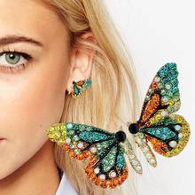 2019 New European and American fashion personality short butterfly ear nail color drill party accessory ear nail 2024 - buy cheap