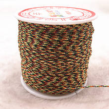 100M/Roll 0.8mm Mulitcolor gold Nylon Cord Thread Chinese Knot Macrame Cord Bracelet Braided String DIY Tassels Beading Thread 2024 - buy cheap