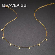 Bravekiss ouro coração moda aço inoxidável colar de metal colares corrente para as mulheres amor casamento jóias acessórios bun0388 2024 - compre barato