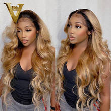 Ombre Honey Blonde Lace Front Wigs Body Wave Wig Human Hair Remy Brazilian Human Hair Wigs For Women Lace Part Wig 180 Density 2024 - buy cheap